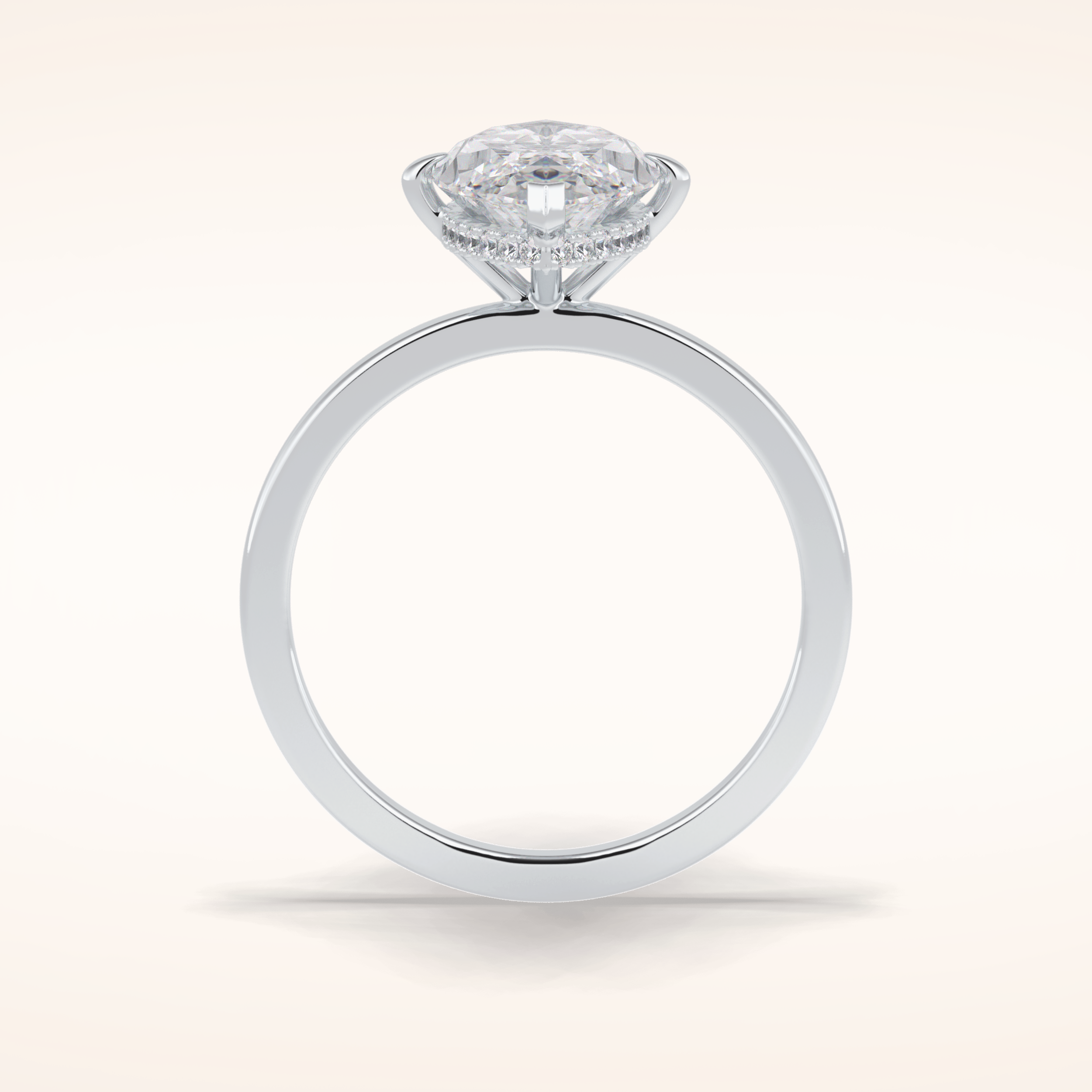 2.79 CT Marquise Shaped Solitaire Moissanite Engagement Ring