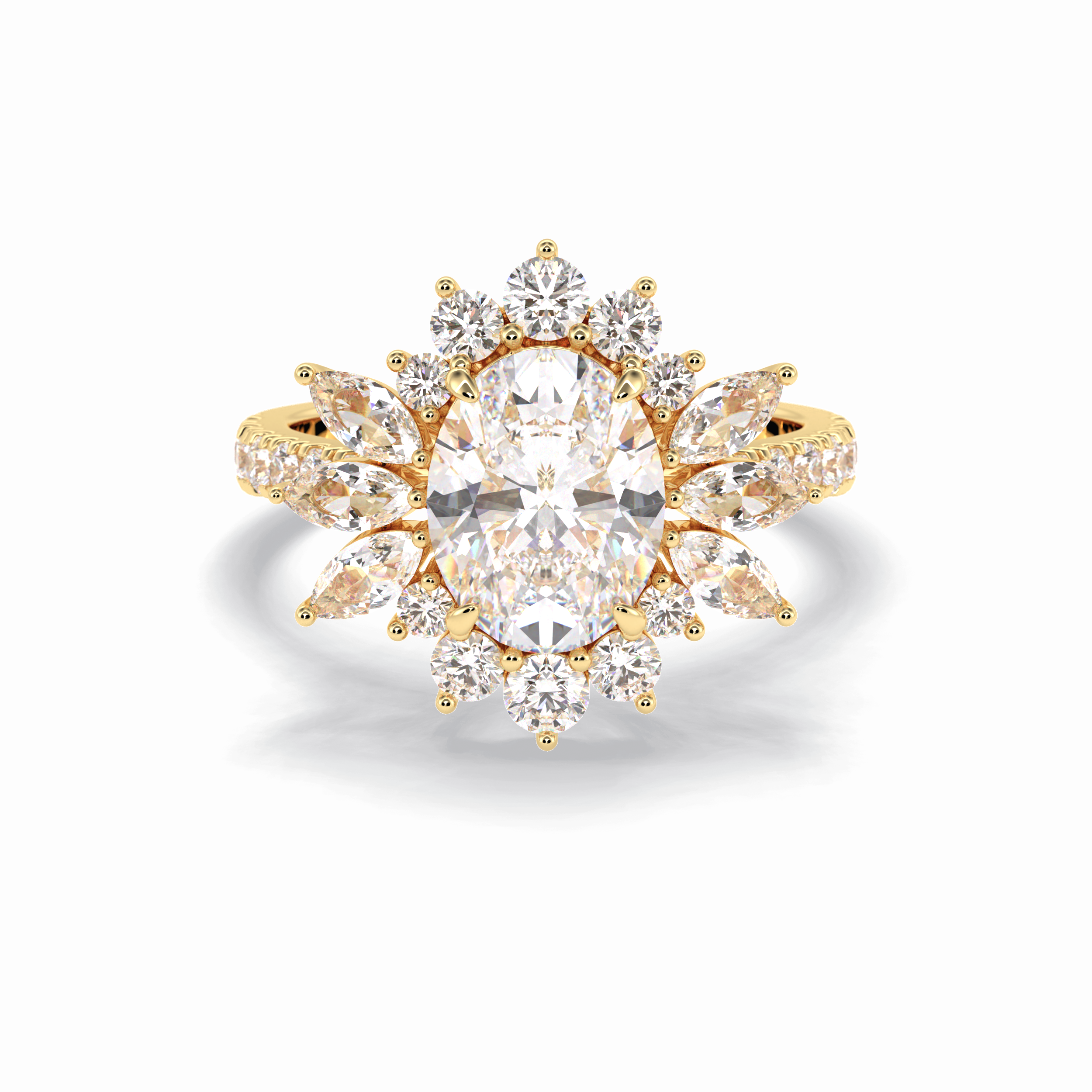 Oval Halo & Pave Lab Grown Diamond Engagement Ring