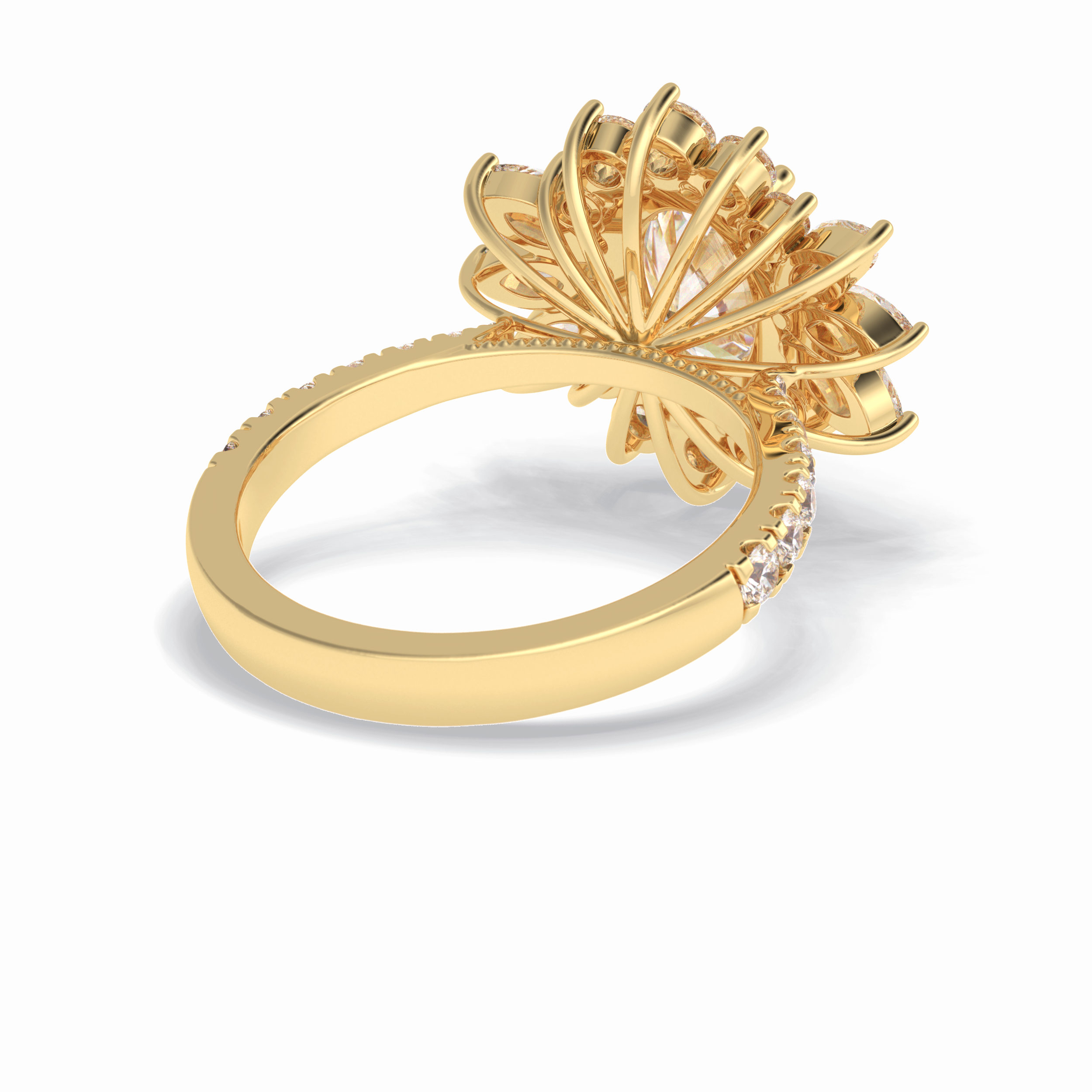 Oval Halo & Pave Lab Grown Diamond Engagement Ring