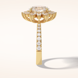 2.5 CT Round Shaped Hidden Halo & Pave Moissanite Engagement Ring