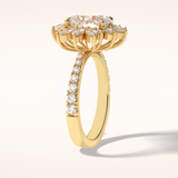 2.5 CT Round Shaped Hidden Halo & Pave Moissanite Engagement Ring