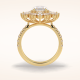 2.5 CT Round Shaped Hidden Halo & Pave Moissanite Engagement Ring