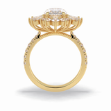 Oval Halo & Pave Lab Grown Diamond Engagement Ring