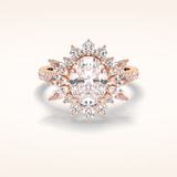 2.5 CT Round Shaped Hidden Halo & Pave Moissanite Engagement Ring