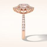 2.5 CT Round Shaped Hidden Halo & Pave Moissanite Engagement Ring
