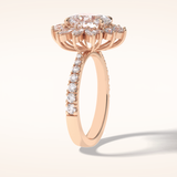 2.5 CT Round Shaped Hidden Halo & Pave Moissanite Engagement Ring