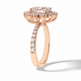 Oval Halo & Pave Lab Grown Diamond Engagement Ring