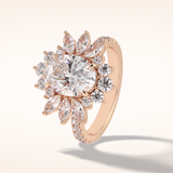 2.5 CT Round Shaped Hidden Halo & Pave Moissanite Engagement Ring