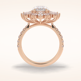 2.5 CT Round Shaped Hidden Halo & Pave Moissanite Engagement Ring