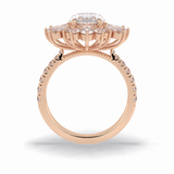 Oval Halo & Pave Lab Grown Diamond Engagement Ring