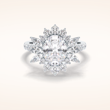 2.5 CT Round Shaped Hidden Halo & Pave Moissanite Engagement Ring
