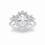 Oval Halo & Pave Lab Grown Diamond Engagement Ring