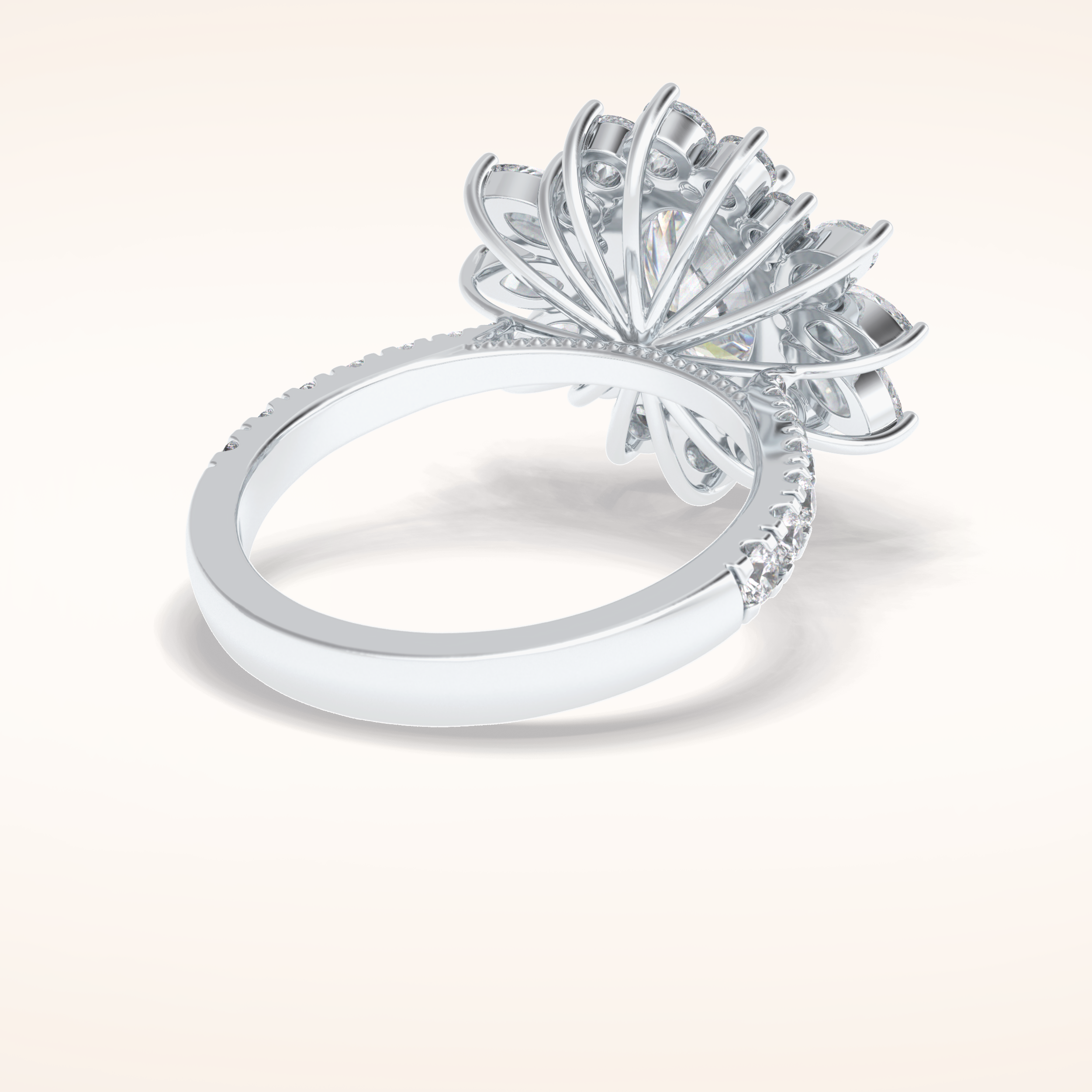 2.5 CT Round Shaped Hidden Halo & Pave Moissanite Engagement Ring