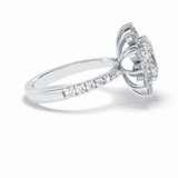 Oval Halo & Pave Lab Grown Diamond Engagement Ring