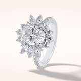 2.5 CT Round Shaped Hidden Halo & Pave Moissanite Engagement Ring