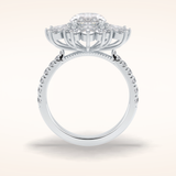 2.5 CT Round Shaped Hidden Halo & Pave Moissanite Engagement Ring
