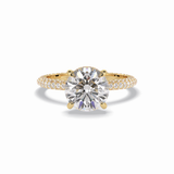 Round Hidden Halo & Pave Lab Grown Diamond Engagement Ring
