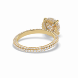 Round Hidden Halo & Pave Lab Grown Diamond Engagement Ring