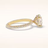 2.5 CT Round Shaped Hidden Halo & Pave Moissanite Engagement Ring