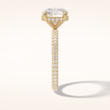 2.5 CT Round Shaped Hidden Halo & Pave Moissanite Engagement Ring