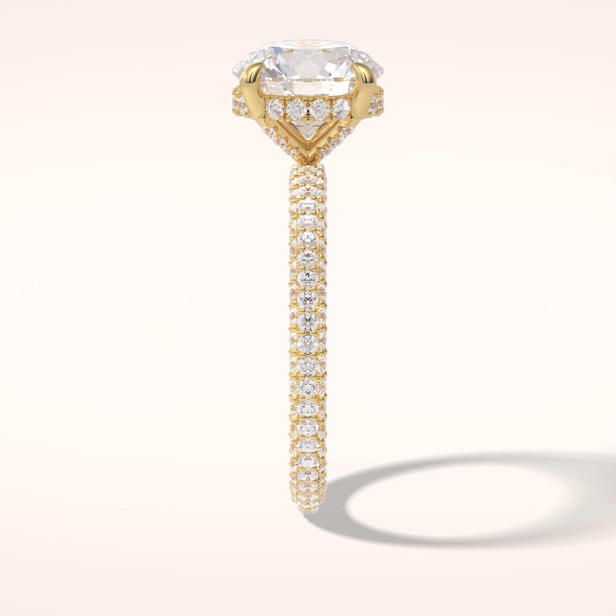 2.5 CT Round Shaped Hidden Halo & Pave Moissanite Engagement Ring