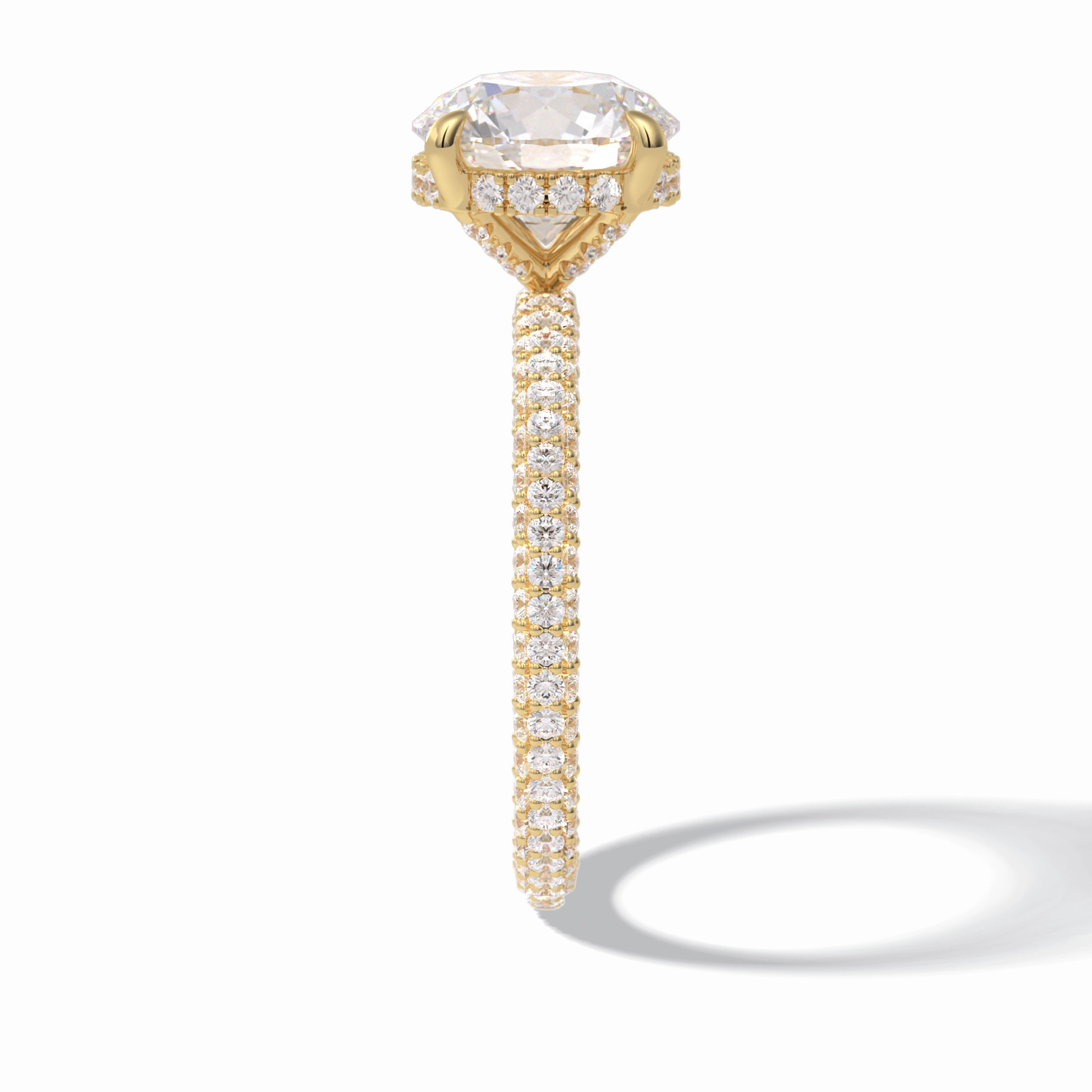 Round Hidden Halo & Pave Lab Grown Diamond Engagement Ring