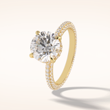 2.5 CT Round Shaped Hidden Halo & Pave Moissanite Engagement Ring