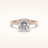 2.5 CT Round Shaped Hidden Halo & Pave Moissanite Engagement Ring