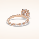 2.5 CT Round Shaped Hidden Halo & Pave Moissanite Engagement Ring