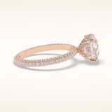2.5 CT Round Shaped Hidden Halo & Pave Moissanite Engagement Ring