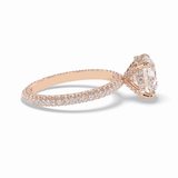 Round Hidden Halo & Pave Lab Grown Diamond Engagement Ring