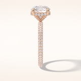 2.5 CT Round Shaped Hidden Halo & Pave Moissanite Engagement Ring