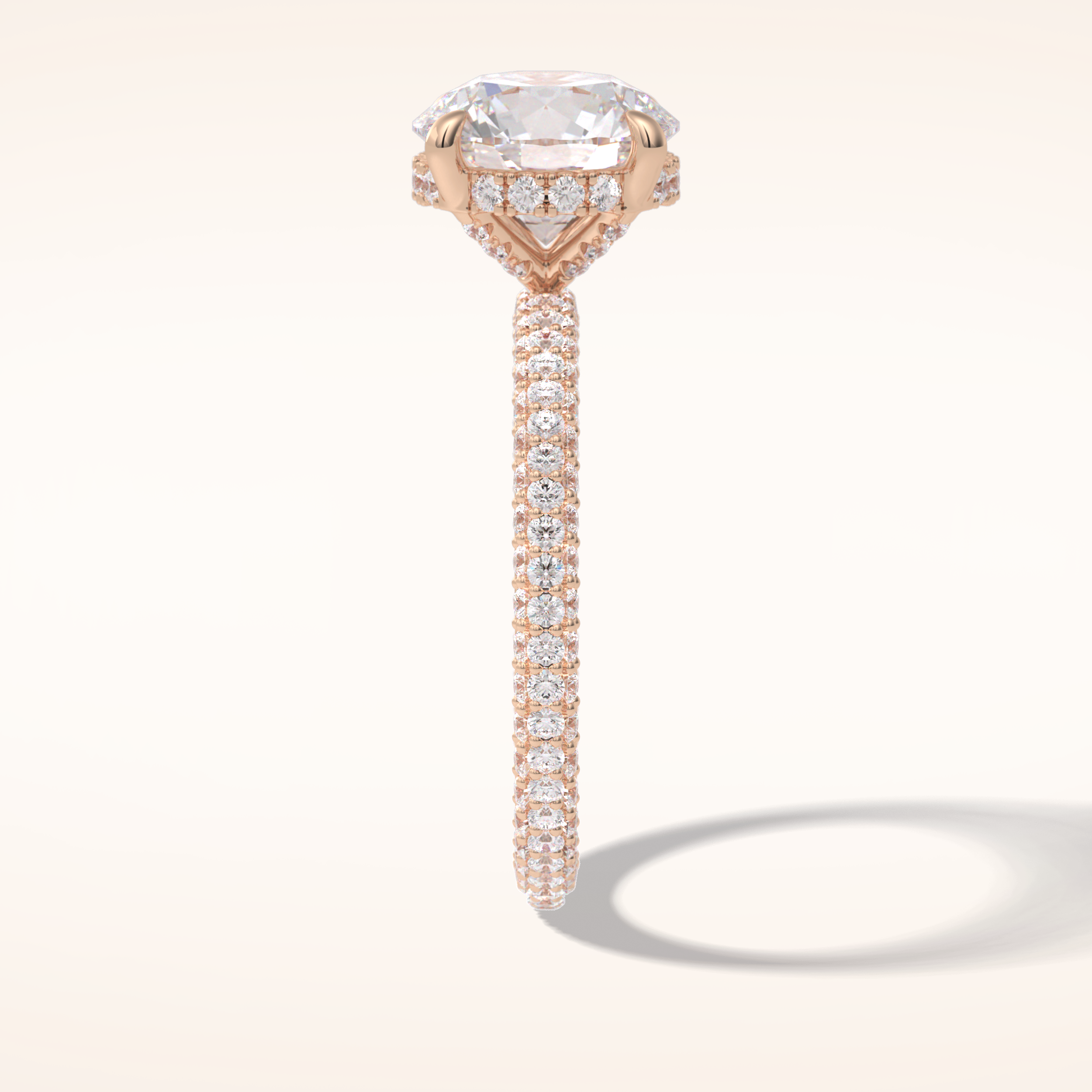 2.5 CT Round Shaped Hidden Halo & Pave Moissanite Engagement Ring