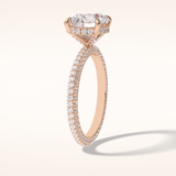 2.5 CT Round Shaped Hidden Halo & Pave Moissanite Engagement Ring