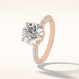 2.5 CT Round Shaped Hidden Halo & Pave Moissanite Engagement Ring