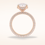 2.5 CT Round Shaped Hidden Halo & Pave Moissanite Engagement Ring