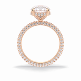 Round Hidden Halo & Pave Lab Grown Diamond Engagement Ring