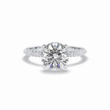 Round Hidden Halo & Pave Lab Grown Diamond Engagement Ring