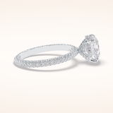 2.5 CT Round Shaped Hidden Halo & Pave Moissanite Engagement Ring