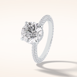 2.5 CT Round Shaped Hidden Halo & Pave Moissanite Engagement Ring