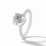 Round Hidden Halo & Pave Lab Grown Diamond Engagement Ring