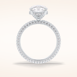 2.5 CT Round Shaped Hidden Halo & Pave Moissanite Engagement Ring