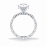 Round Hidden Halo & Pave Lab Grown Diamond Engagement Ring
