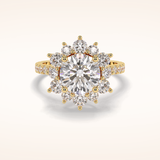2.5 CT Round Shaped Halo & Pave Moissanite Engagement Ring