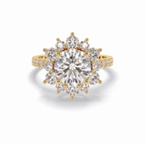 Round Cut Halo & Pave Lab Grown Diamond Engagement Ring