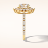 2.5 CT Round Shaped Halo & Pave Moissanite Engagement Ring