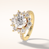 2.5 CT Round Shaped Halo & Pave Moissanite Engagement Ring
