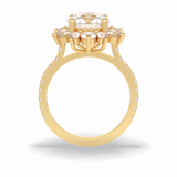 Round Cut Halo & Pave Lab Grown Diamond Engagement Ring