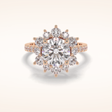 2.5 CT Round Shaped Halo & Pave Moissanite Engagement Ring