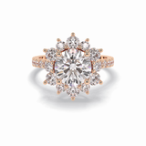 Round Cut Halo & Pave Lab Grown Diamond Engagement Ring